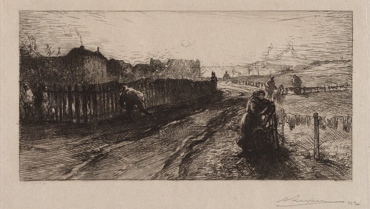 Vid befästningarna, Porte de Versailles, 1890. av Auguste Louis Lepère