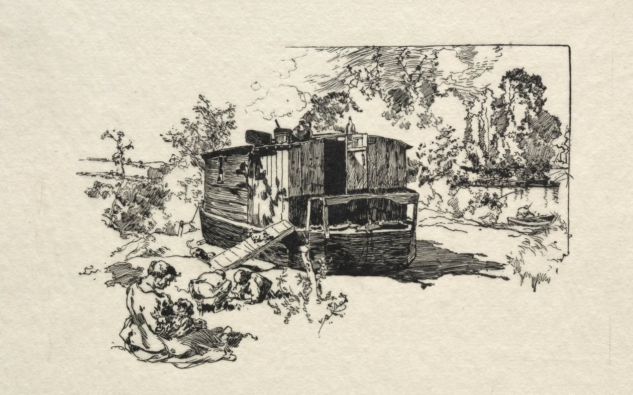 Bostadsbåt. av Auguste Louis Lepère