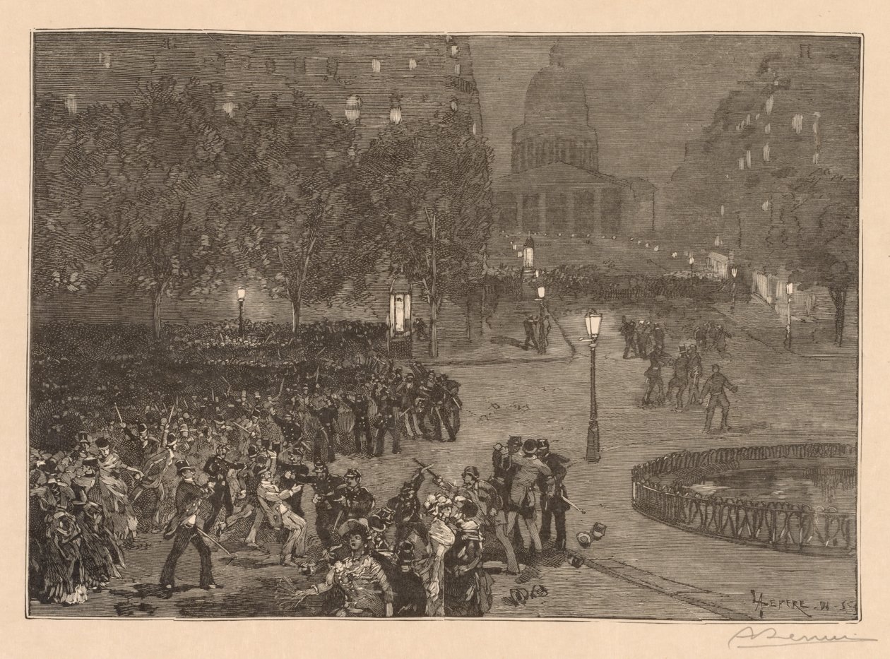 Bois du Monde: Oroligheterna i Quartier Latin av Auguste Louis Lepère