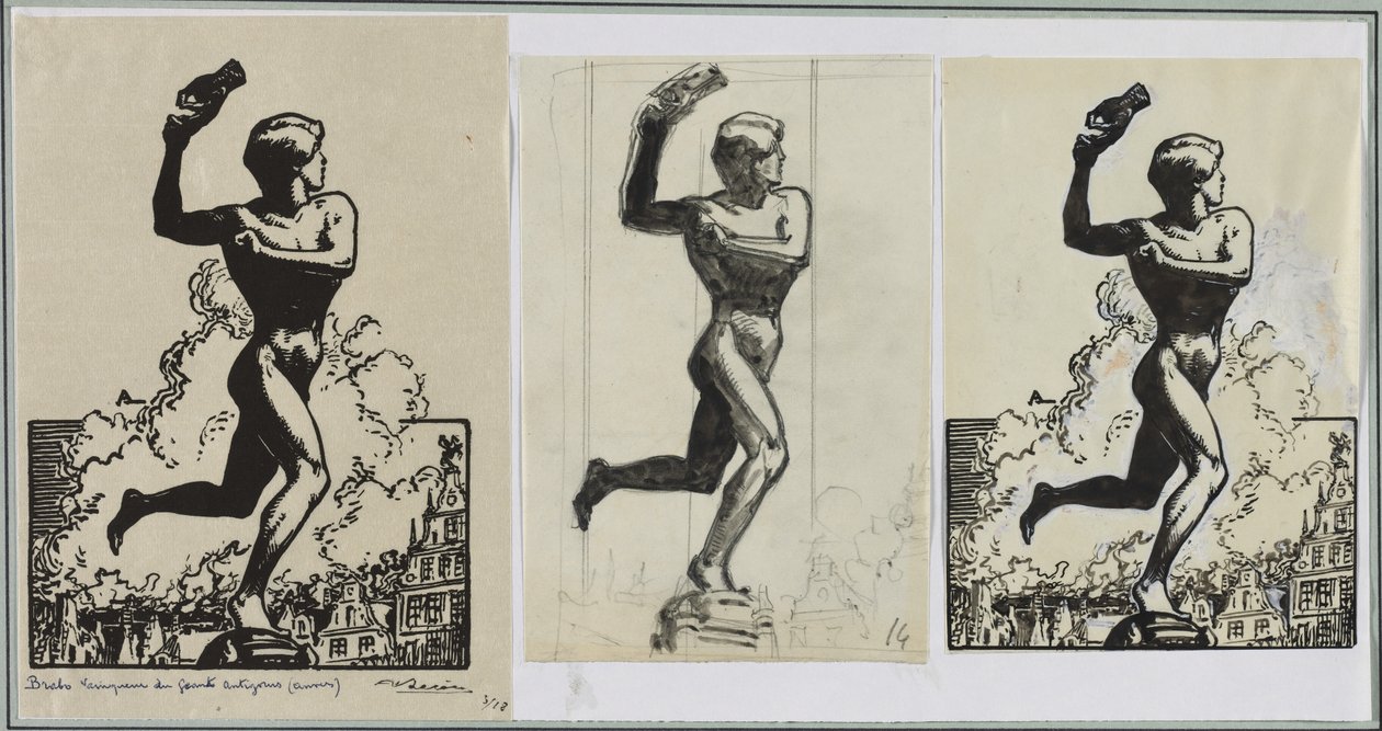 Brado, vinnare av Antigoras Giants, 1914. av Auguste Louis Lepère