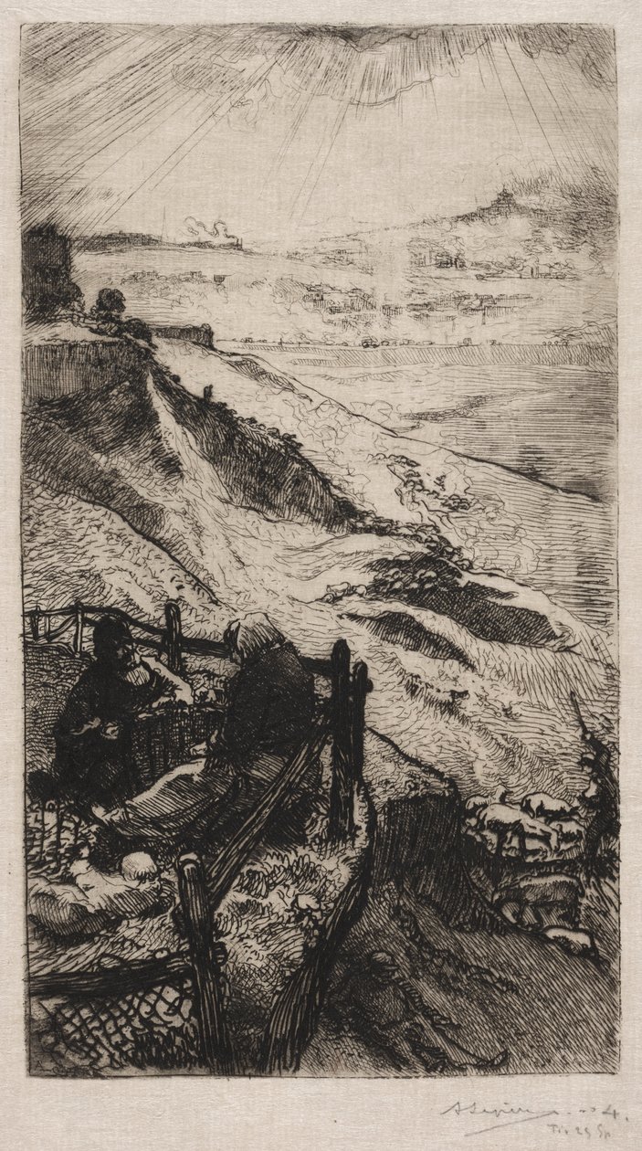 Karriärer i Amerika nära Paris, 1898. av Auguste Louis Lepère