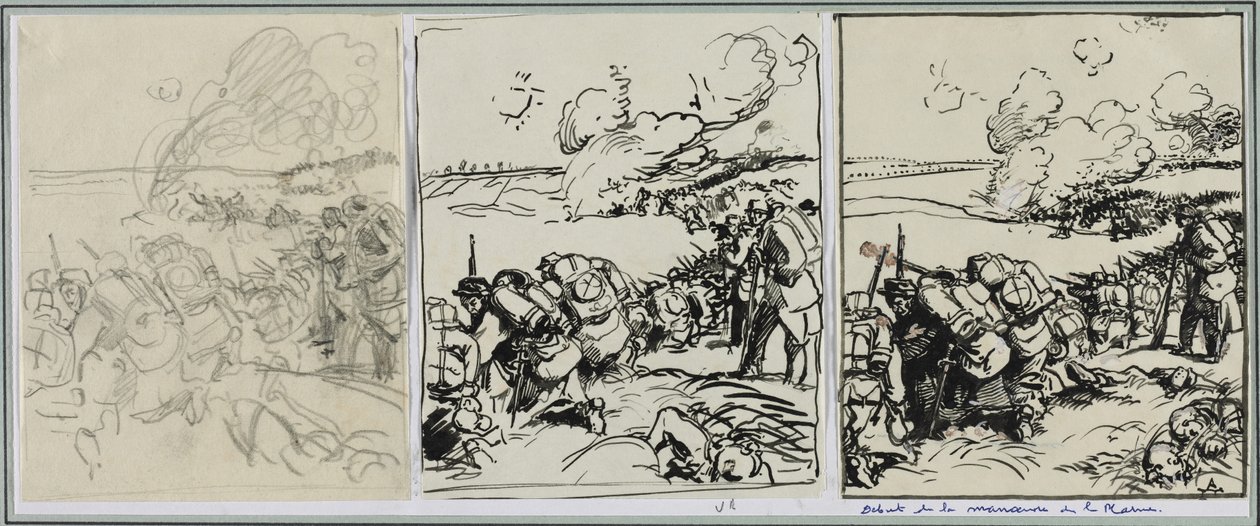 Marnemanövern började 1914. av Auguste Louis Lepère