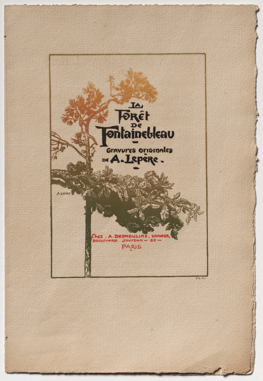 Fontainebleau Forest: Annons för Fontainebleau Forest La Forêt de Fontainebleau, 1890. av Auguste Louis Lepère