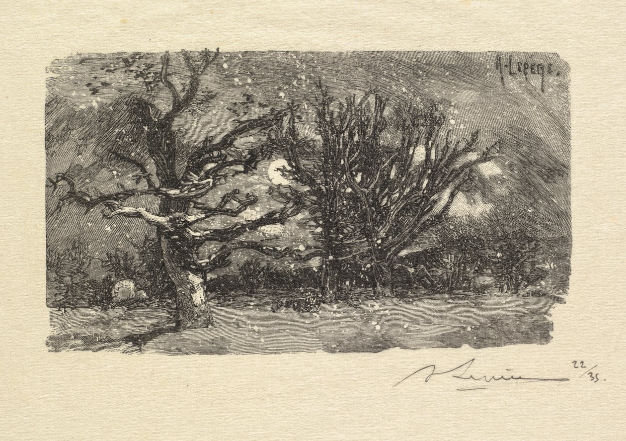 Fontainebleau Forest: Vid Lantaras sovsal La Forêt de Fontainebleau: Vid Lantaras sovsal, 1890 av Auguste Louis Lepère