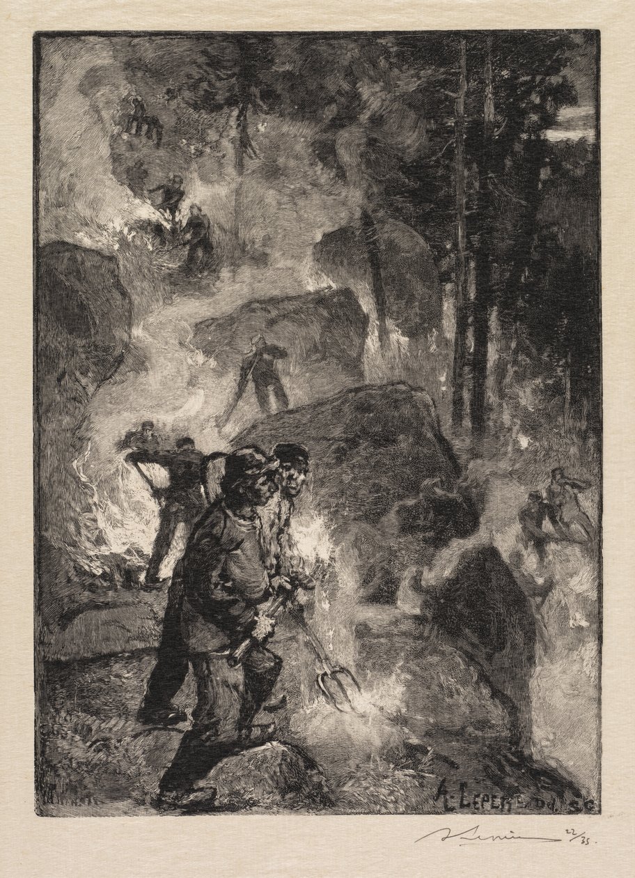 Fontainebleau Forest: Fern Burners av Auguste Louis Lepère
