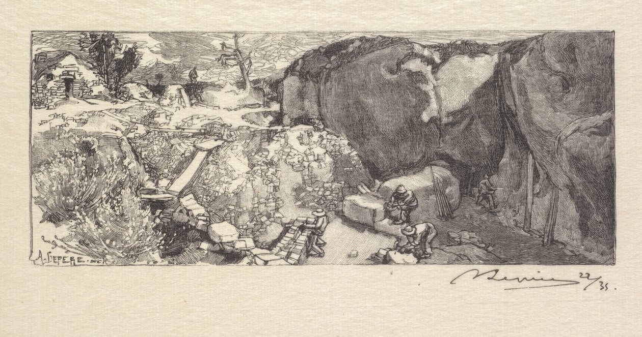 Fontainebleau-skogen: Sandstensbrott av Auguste Louis Lepère