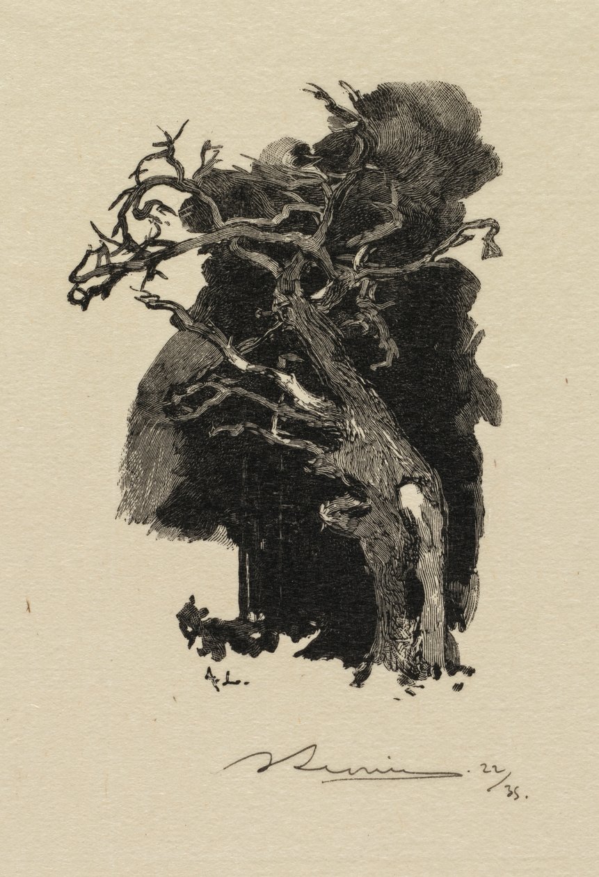 Fontainebleau Forest: The Raging One The Forest of Fontainebleau: The Raging One, 1890. av Auguste Louis Lepère