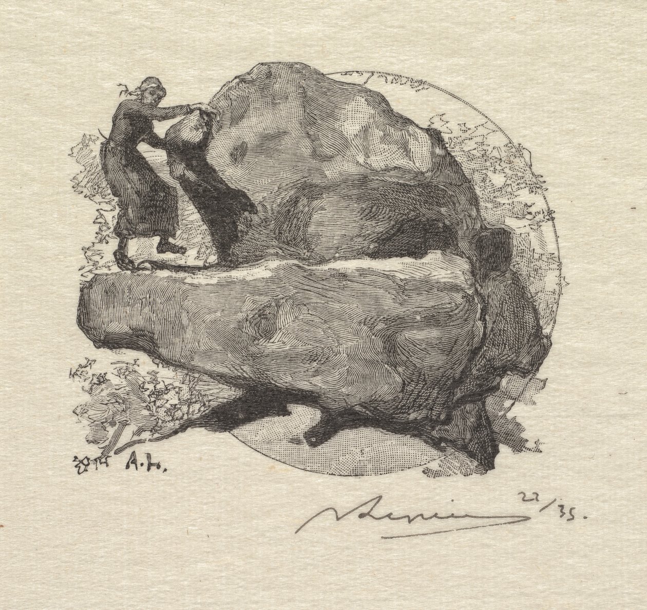 Fontainebleau Forest: The Trembling Rock The Forest of Fontainebleau: The Trembling Rock, 1890. av Auguste Louis Lepère