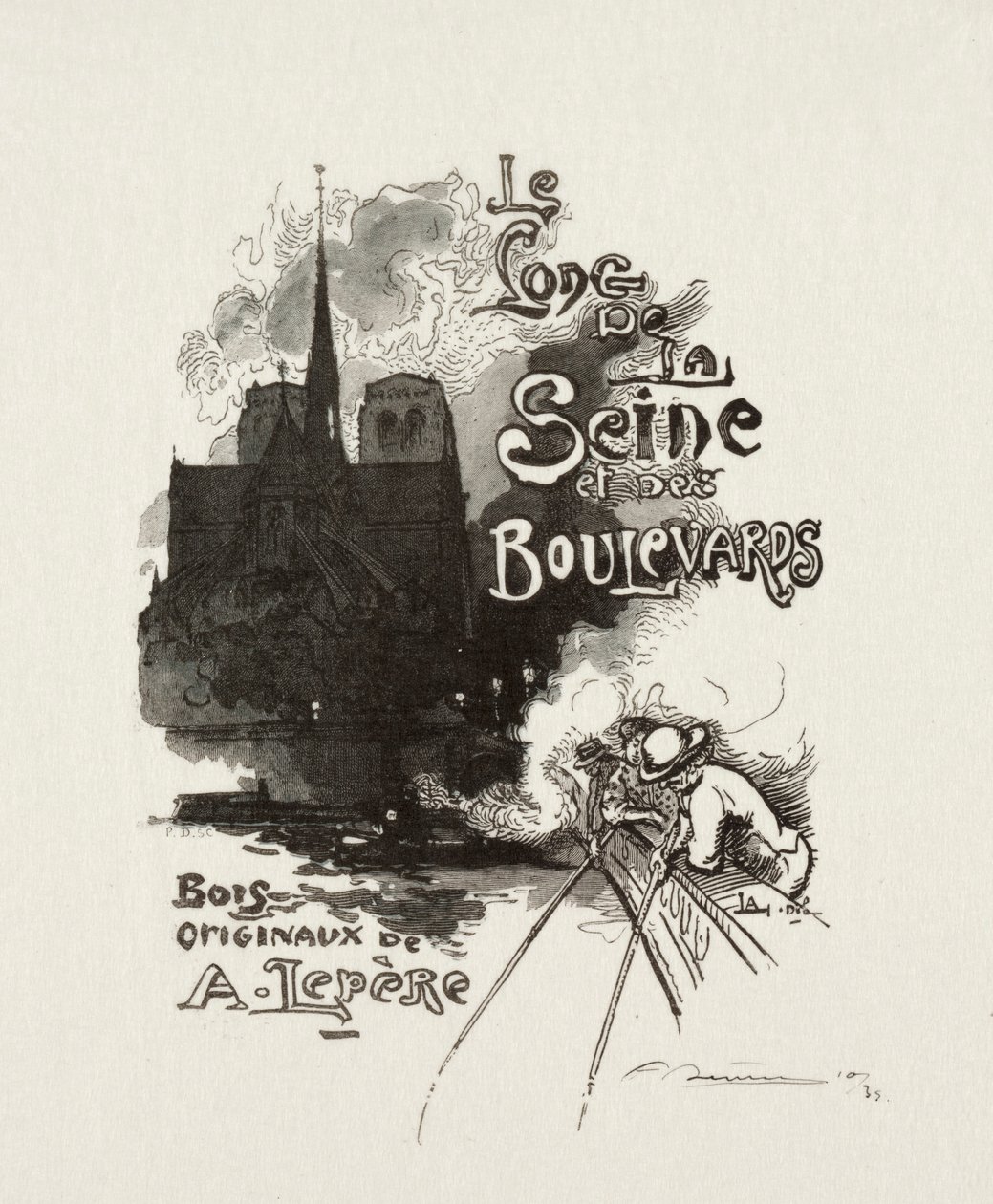 Frontispice: Längs Seine och boulevarderna. av Auguste Louis Lepère