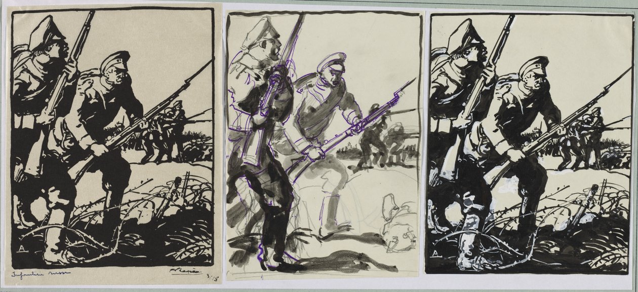 Ryskt infanteri, 1914. av Auguste Louis Lepère