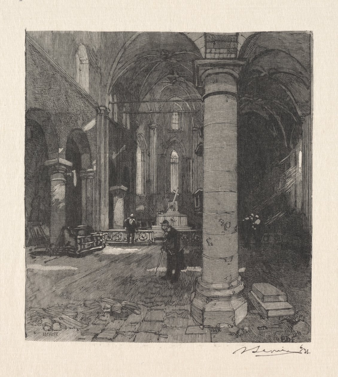 Kyrkans inre av Auguste Louis Lepère
