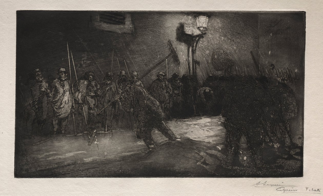 The Call of the Sweepers of the Night, 1890. av Auguste Louis Lepère