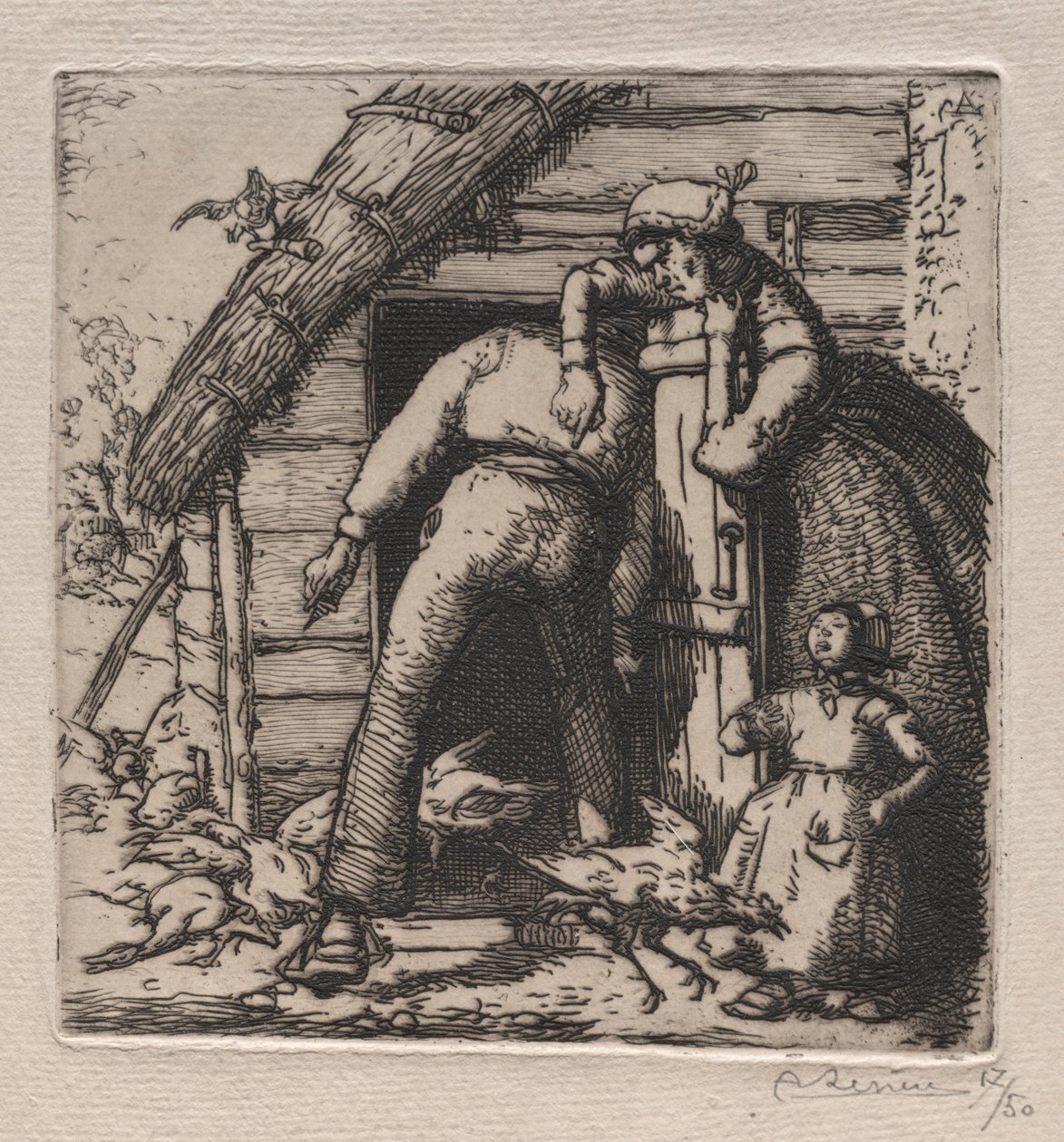 The Chicken Coop fångar den största. av Auguste Louis Lepère