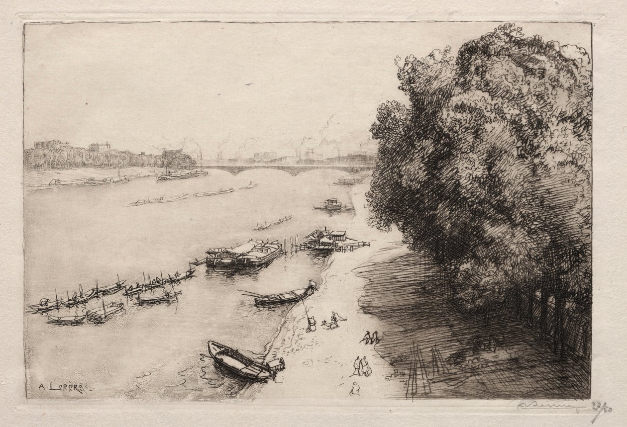 Seinen vid Pont Nationale, 1914. av Auguste Louis Lepère