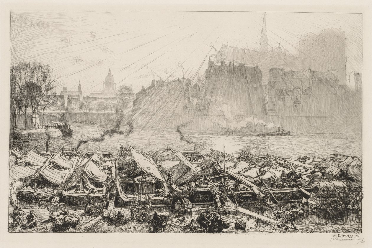 Den stora äppelmarknaden av Auguste Louis Lepère