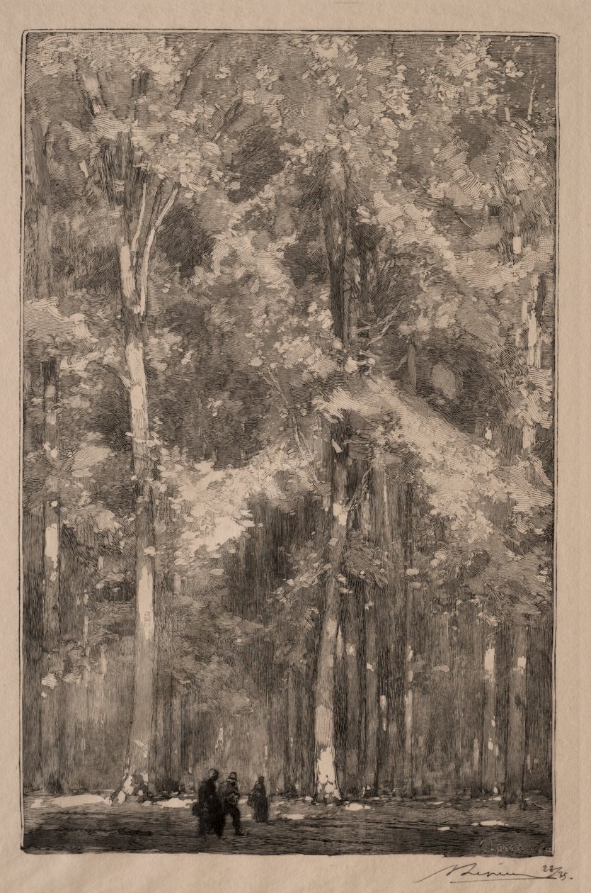 Le Matin, korsningen mellan Forts Marlotte, 1889. av Auguste Louis Lepère