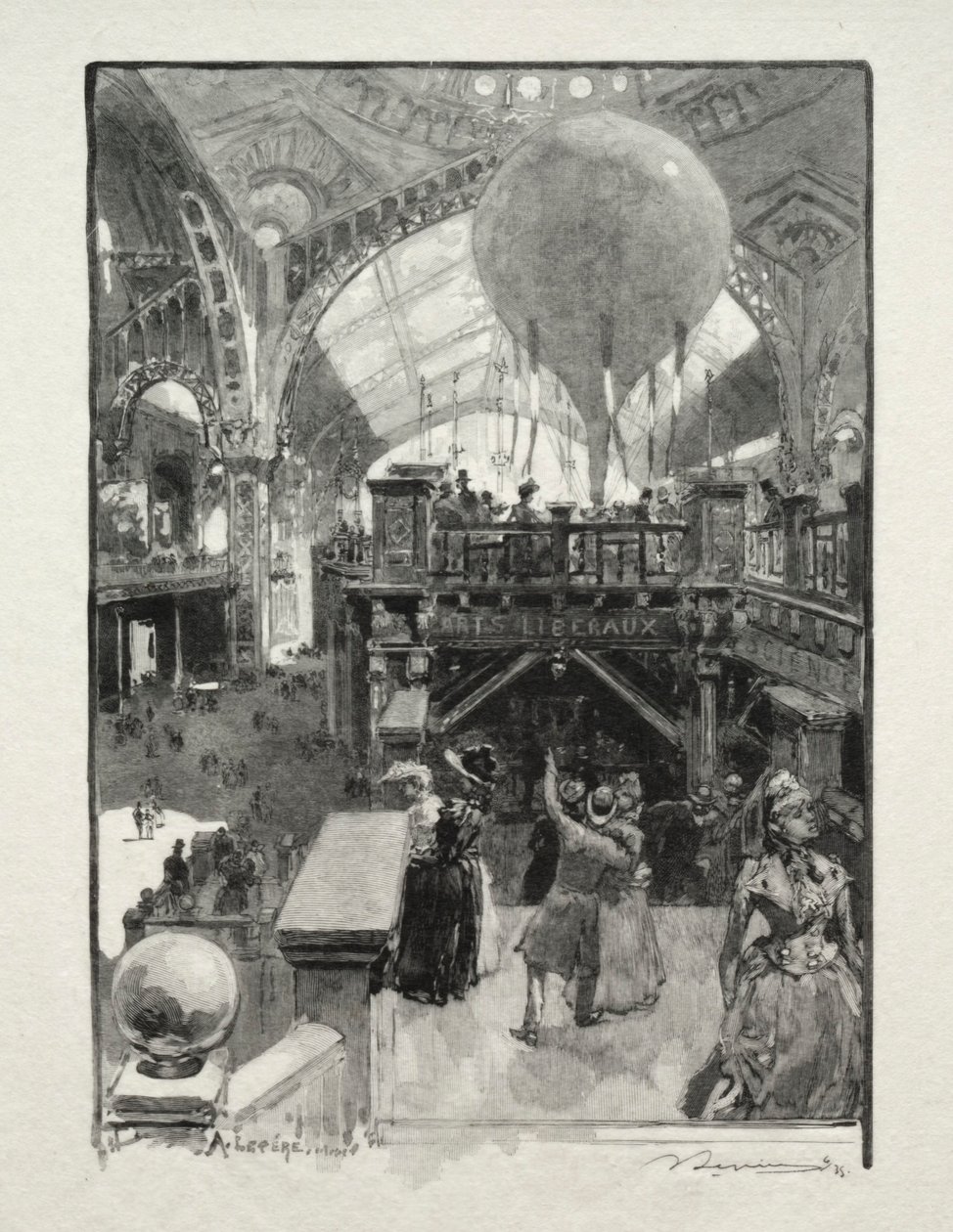 Palace of Liberal Arts, interiör. av Auguste Louis Lepère