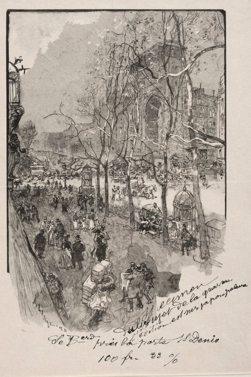 Boulevarderna, nära Porte St. Denis av Auguste Louis Lepère