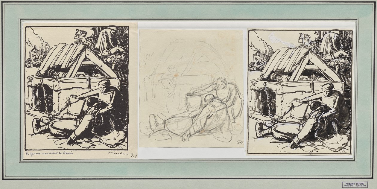 Kvinnor som samlar in de sårade av Auguste Louis Lepère