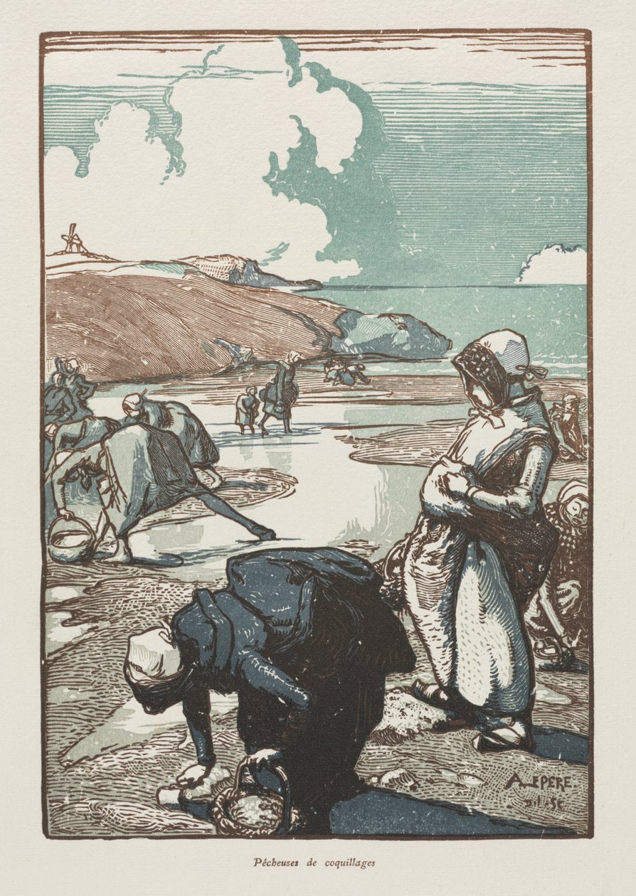 Pinion Fisherwomen, Saint-Jean-de-Mont av Auguste Louis Lepère