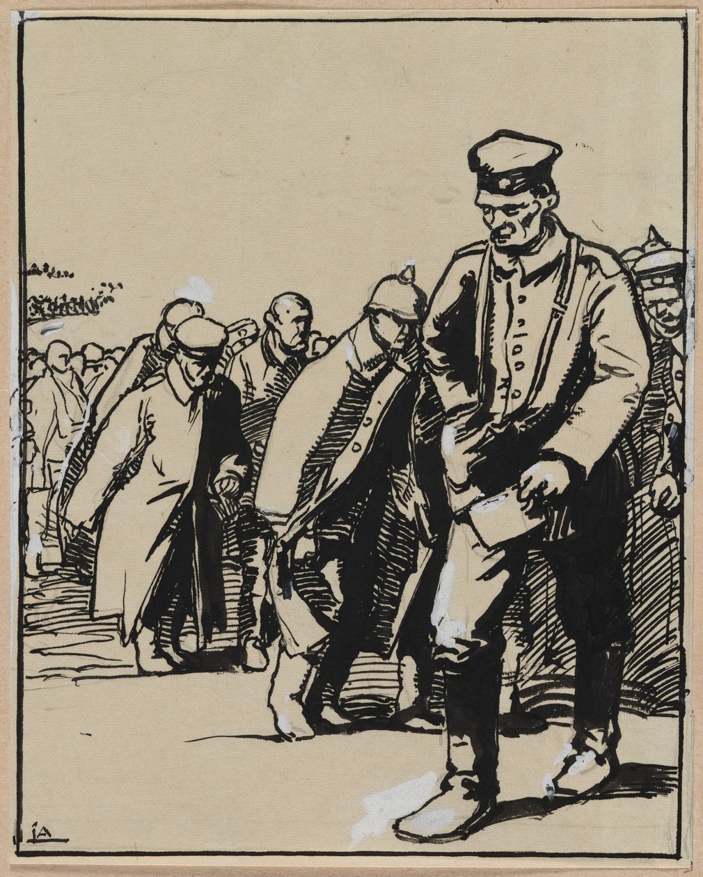 Marsch av en grupp tyska fångar av Auguste Louis Lepère