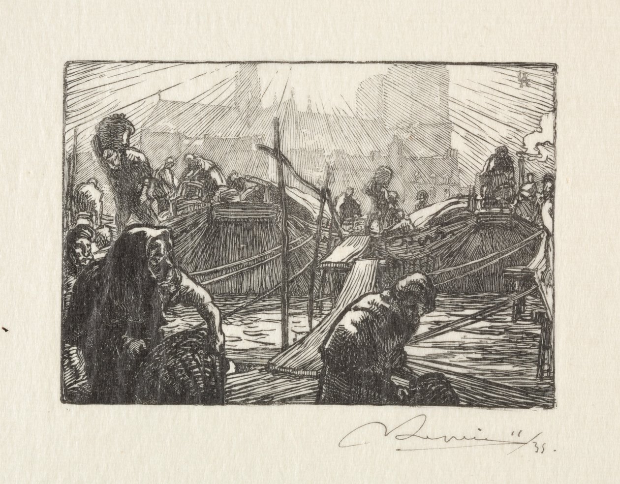 Notre Dame sett från Apple Market av Auguste Louis Lepère