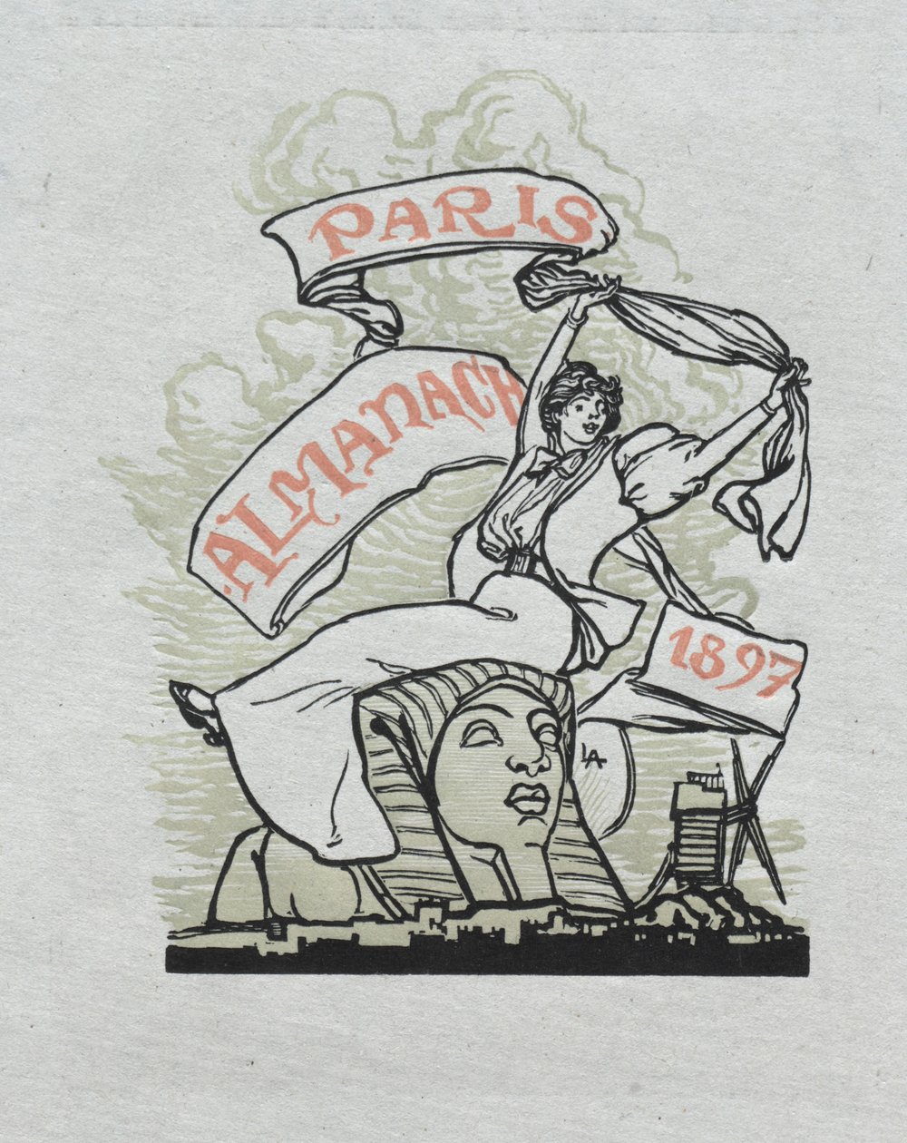 Paris Almanac, 1897: Baksida, 1897. av Auguste Louis Lepère