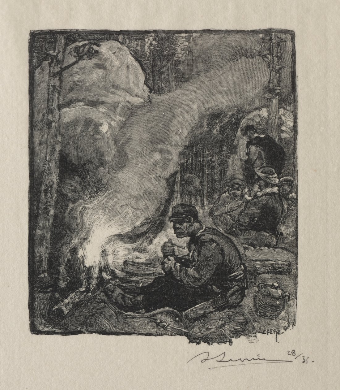 Skogshuggarnas måltid av Auguste Louis Lepère