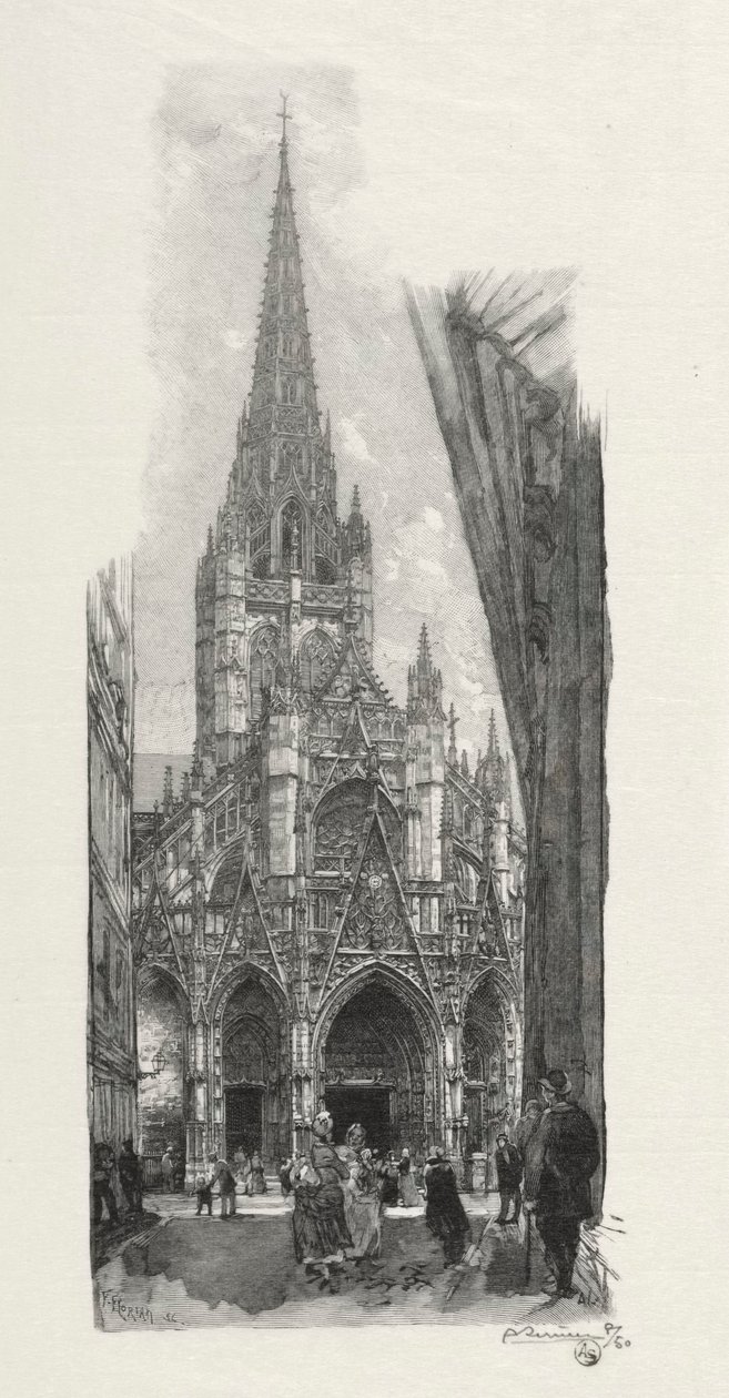 Illustrerad Rouen: Church of Saint Maclon, 1896. av Auguste Louis Lepère