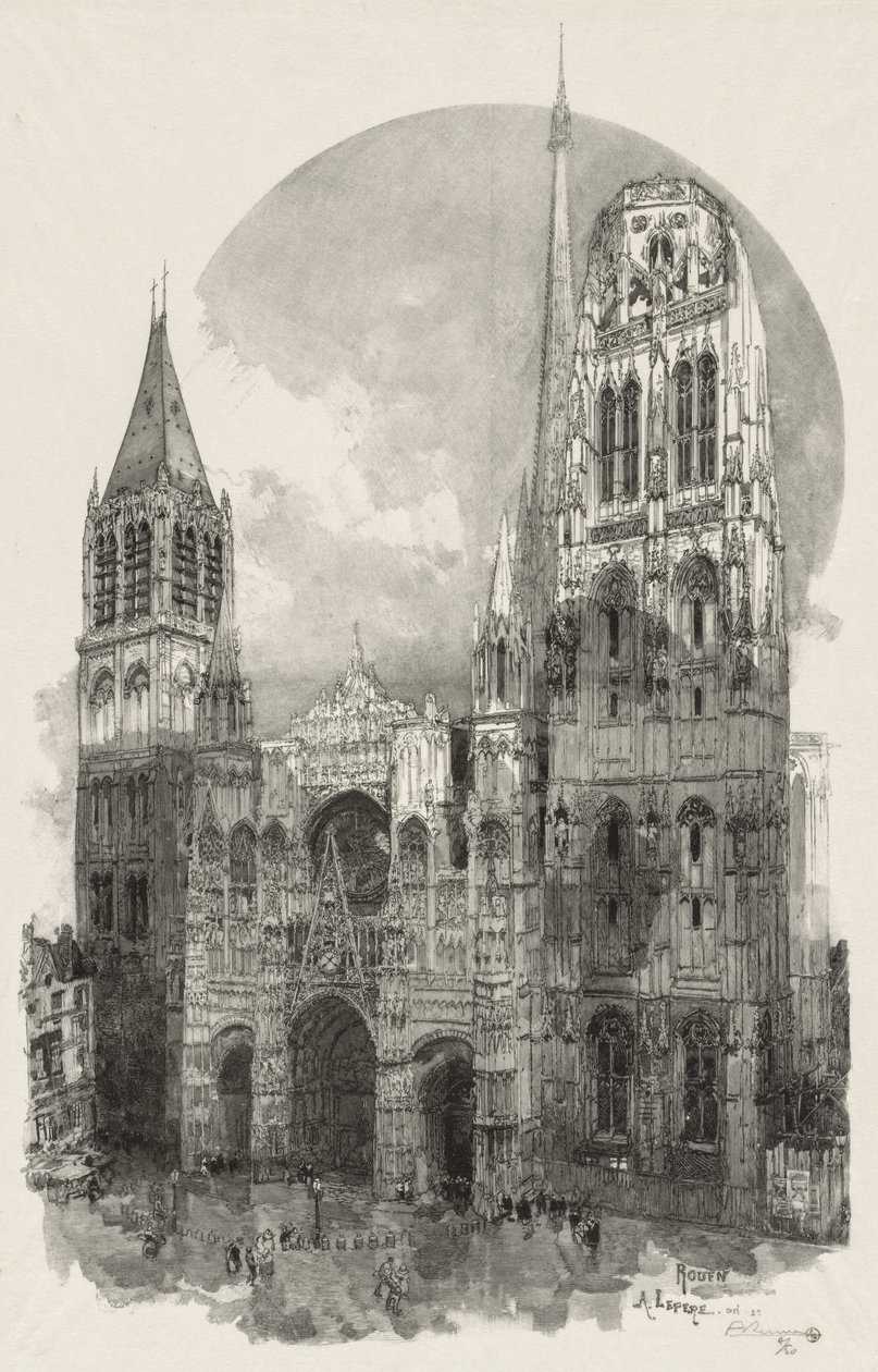 Illustrerad Rouen: Katedralen i Rouen, 1888. av Auguste Louis Lepère