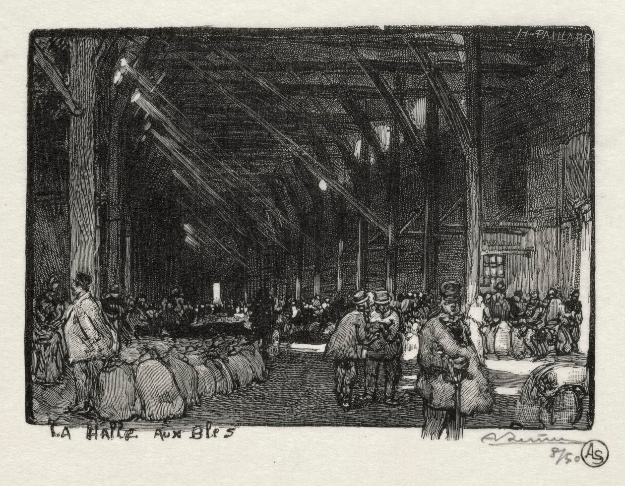 Illustrerad Rouen: Halle aux Blès av Auguste Louis Lepère