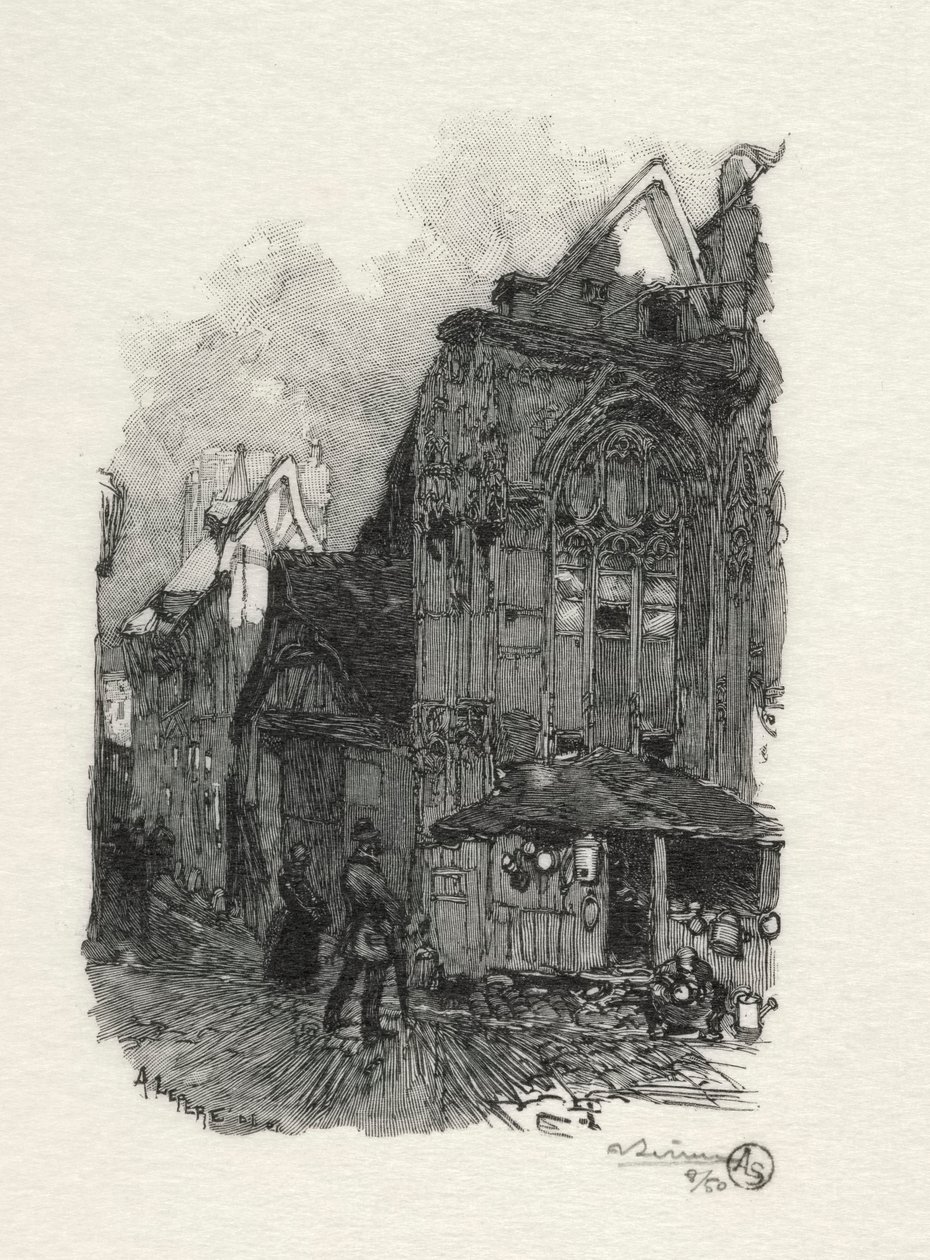 Illustrerad Rouen: Saint Etienne of the Coopers av Auguste Louis Lepère