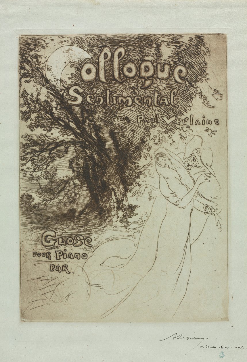 Sentimental Samtal av Paul Verlaine av Auguste Louis Lepère
