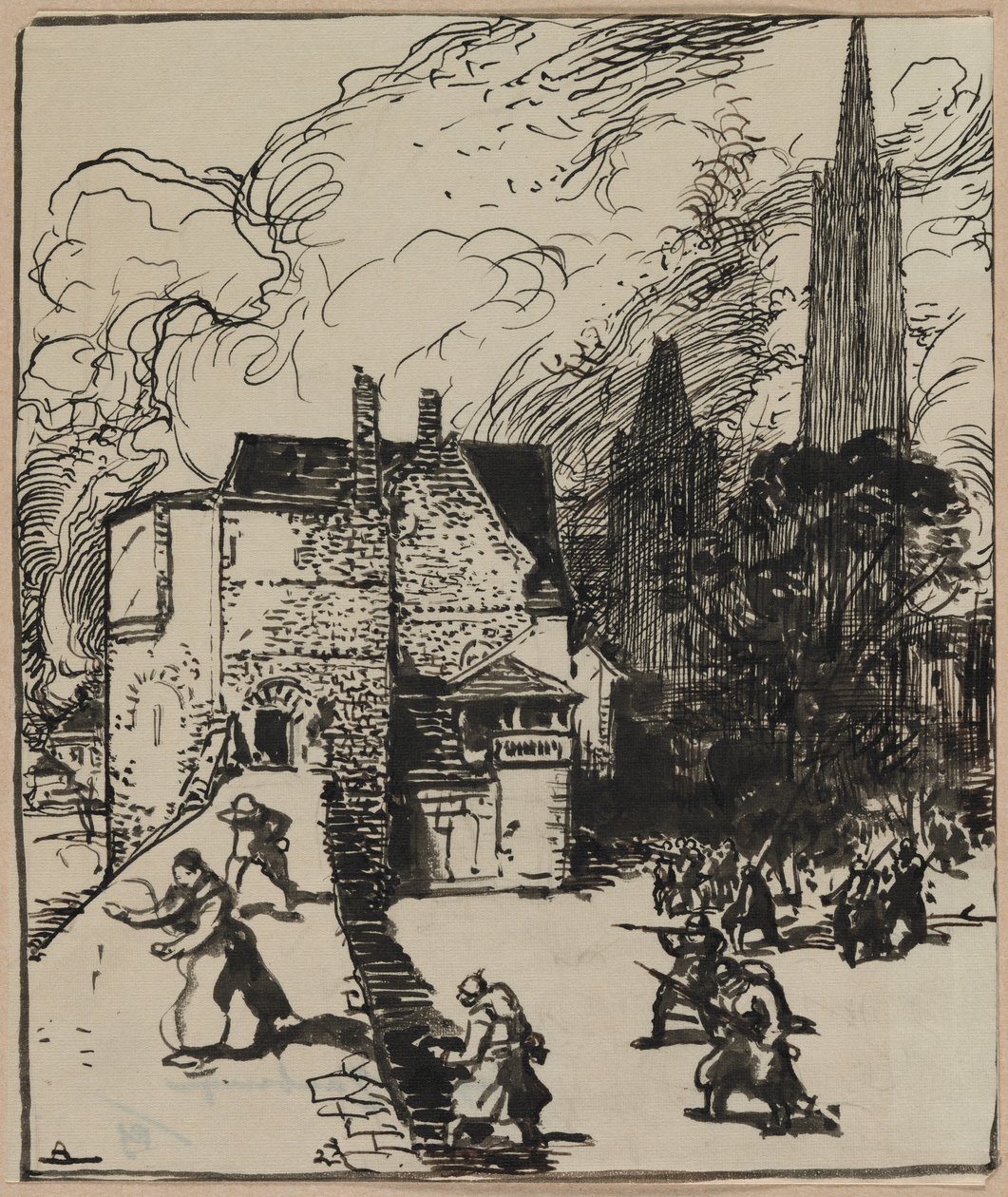 Belägring av Maubeuges av Auguste Louis Lepère