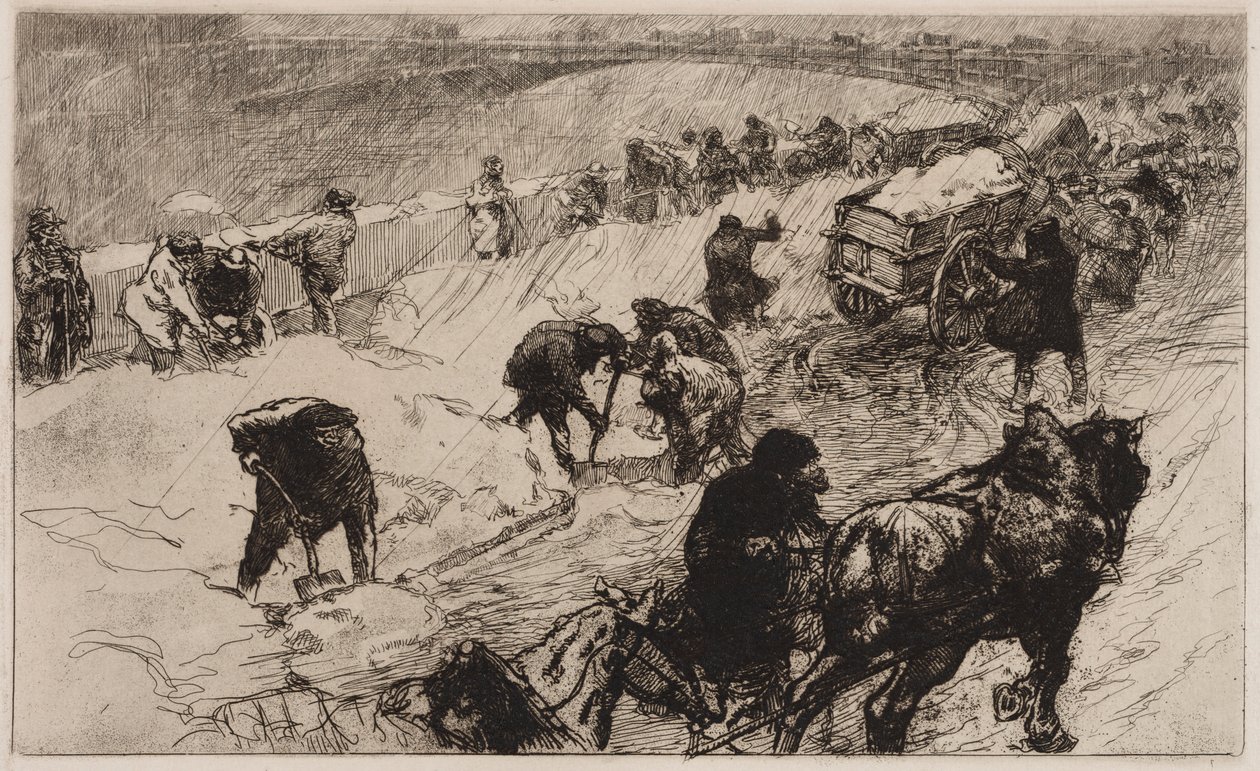 Snöbollskamp: Quai aux Fleurs, 1890. av Auguste Louis Lepère