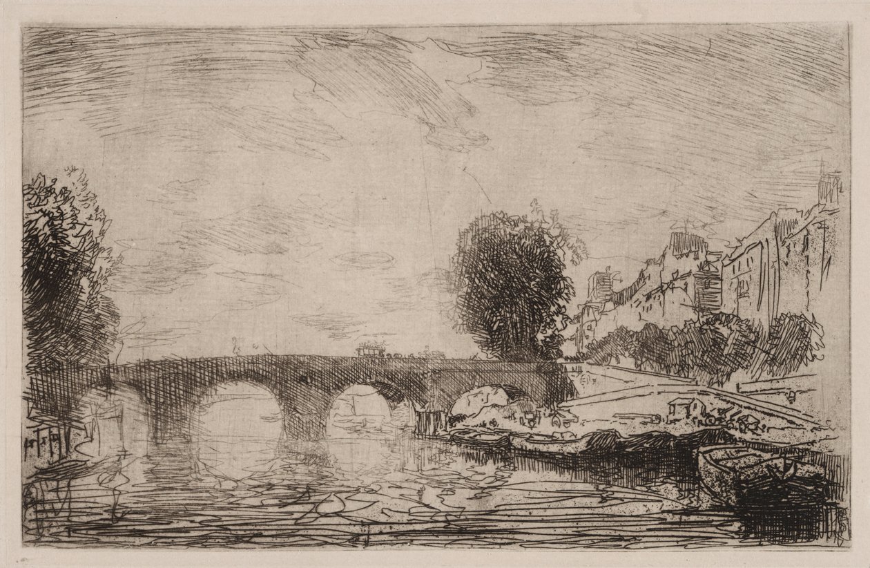 Solnedgång vid Pont Marie av Auguste Louis Lepère