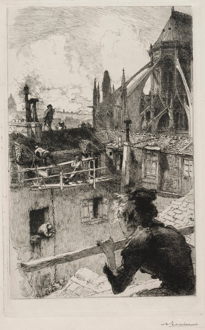På hustaken nära Notre Dame av Auguste Louis Lepère