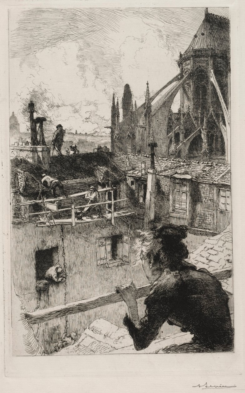 På taken nära Notre Dame, 1893. av Auguste Louis Lepère