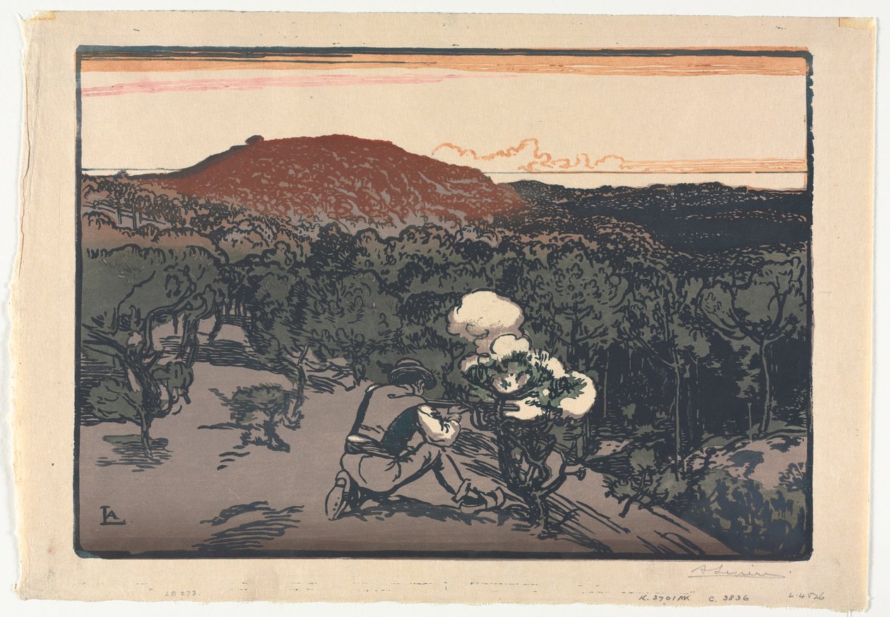 Tjuvskytten, Saint Jean de Monts sanddyner, 1901. av Auguste Louis Lepère