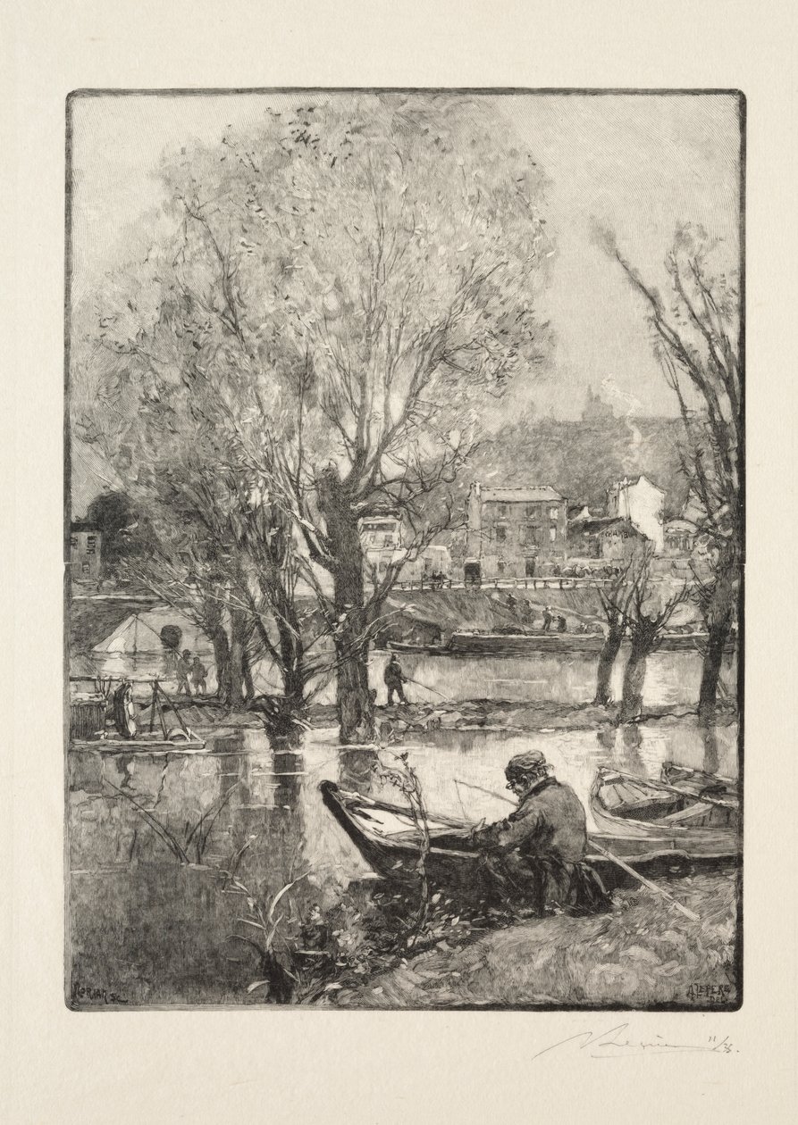 Ett hörn av Billancourt Island av Auguste Louis Lepère