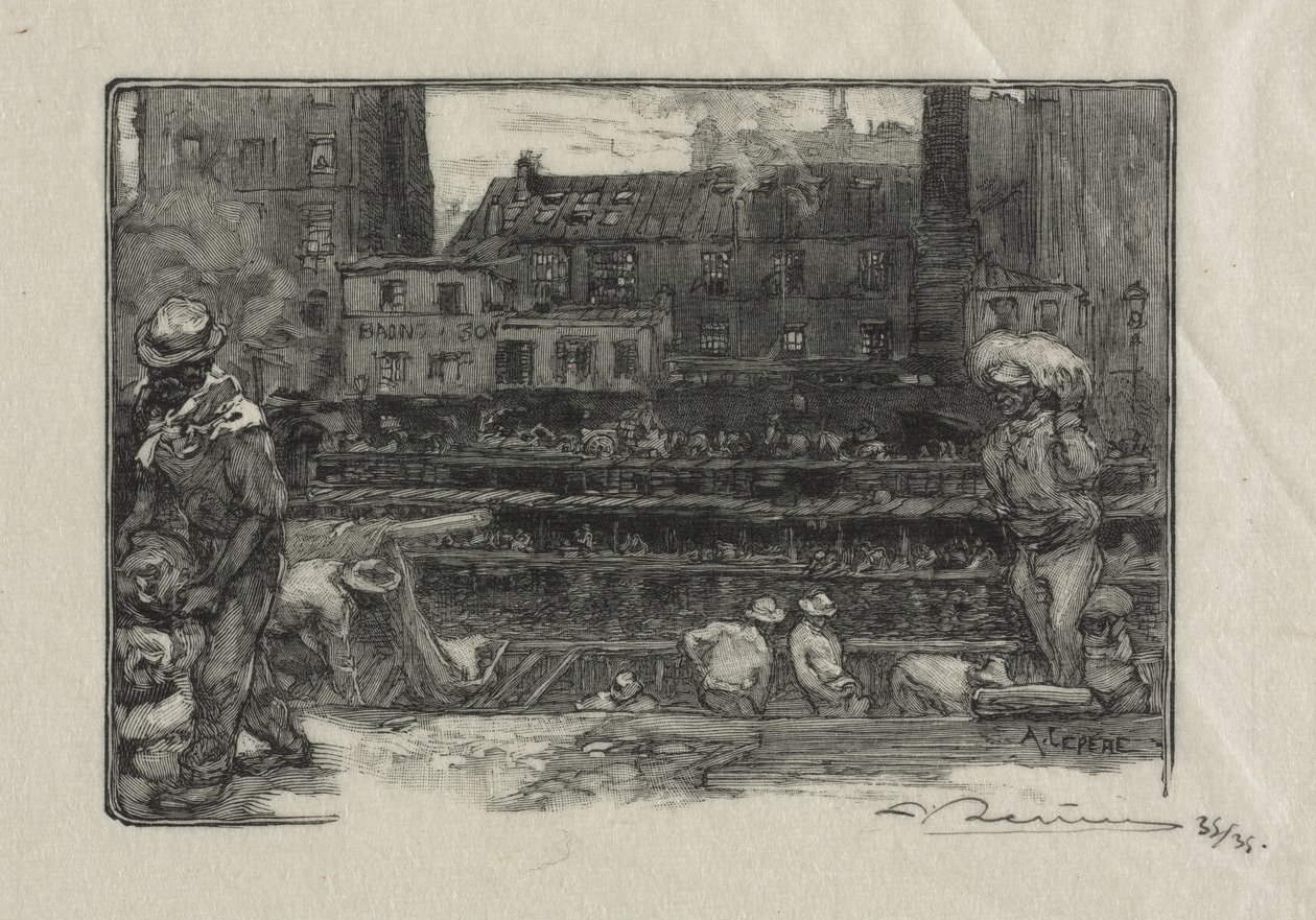 Avlastare av gips (Canal St. Martin) av Auguste Louis Lepère