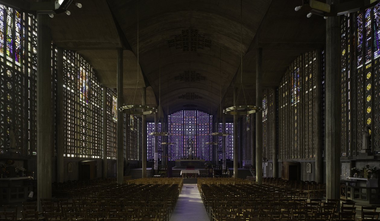 Kyrkan Notre Dame du Raincy, vid Raincy (Seine Saint Denis). Byggnad 1923, arkitekter Gustave Perret (1876-1952) och Auguste Perret (1874-1954). Fotografi 10/02/10. av Auguste Perret