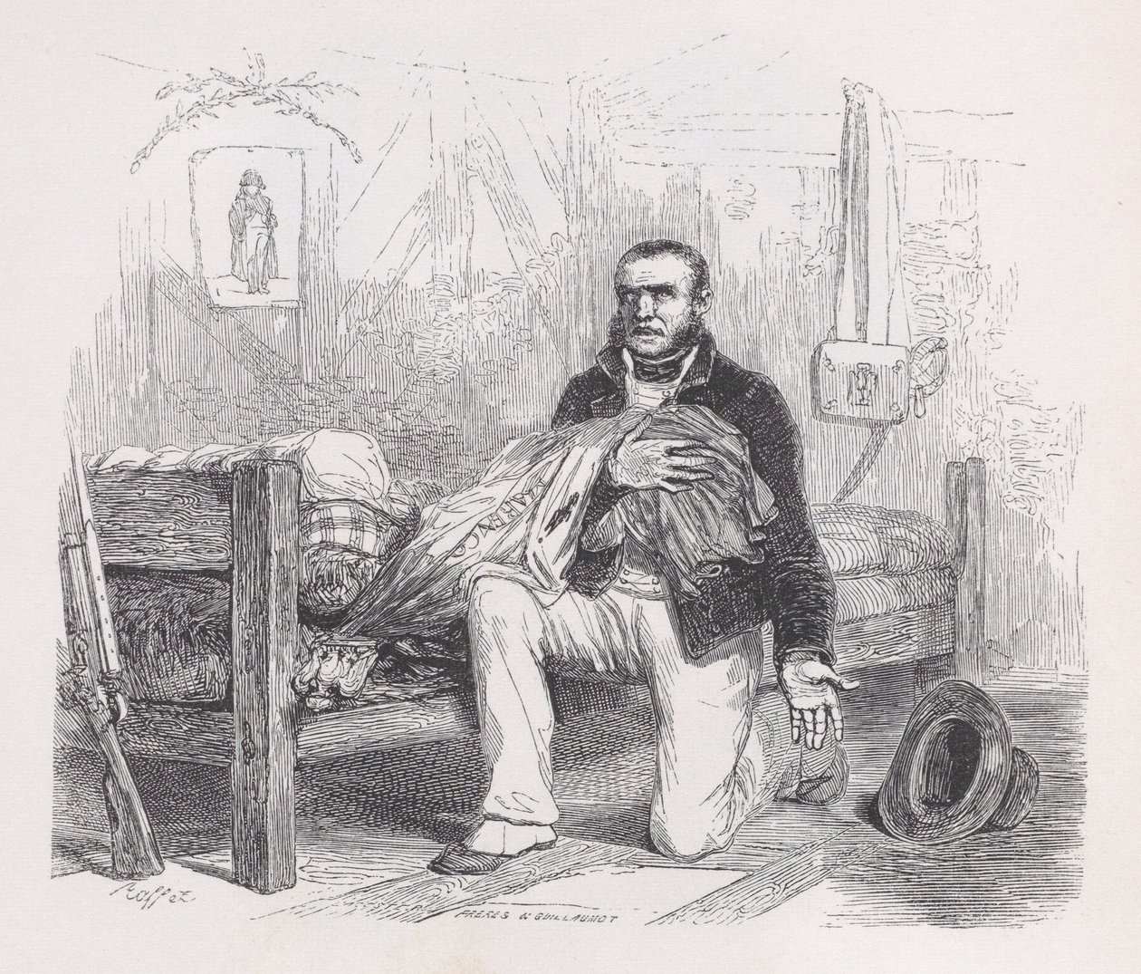 Den gamla flaggan från The Complete Works of Béranger, 1836. Skapare: Auguste Raffet, Lacoste, Eugène Guillaumot. av Auguste Raffet, Lacoste, Eugène Guillaumot