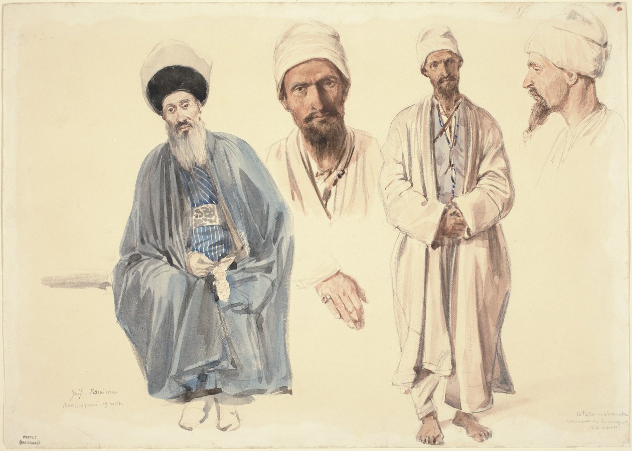 En äldre jude och en muslimsk tartar på Krim av Auguste Raffet