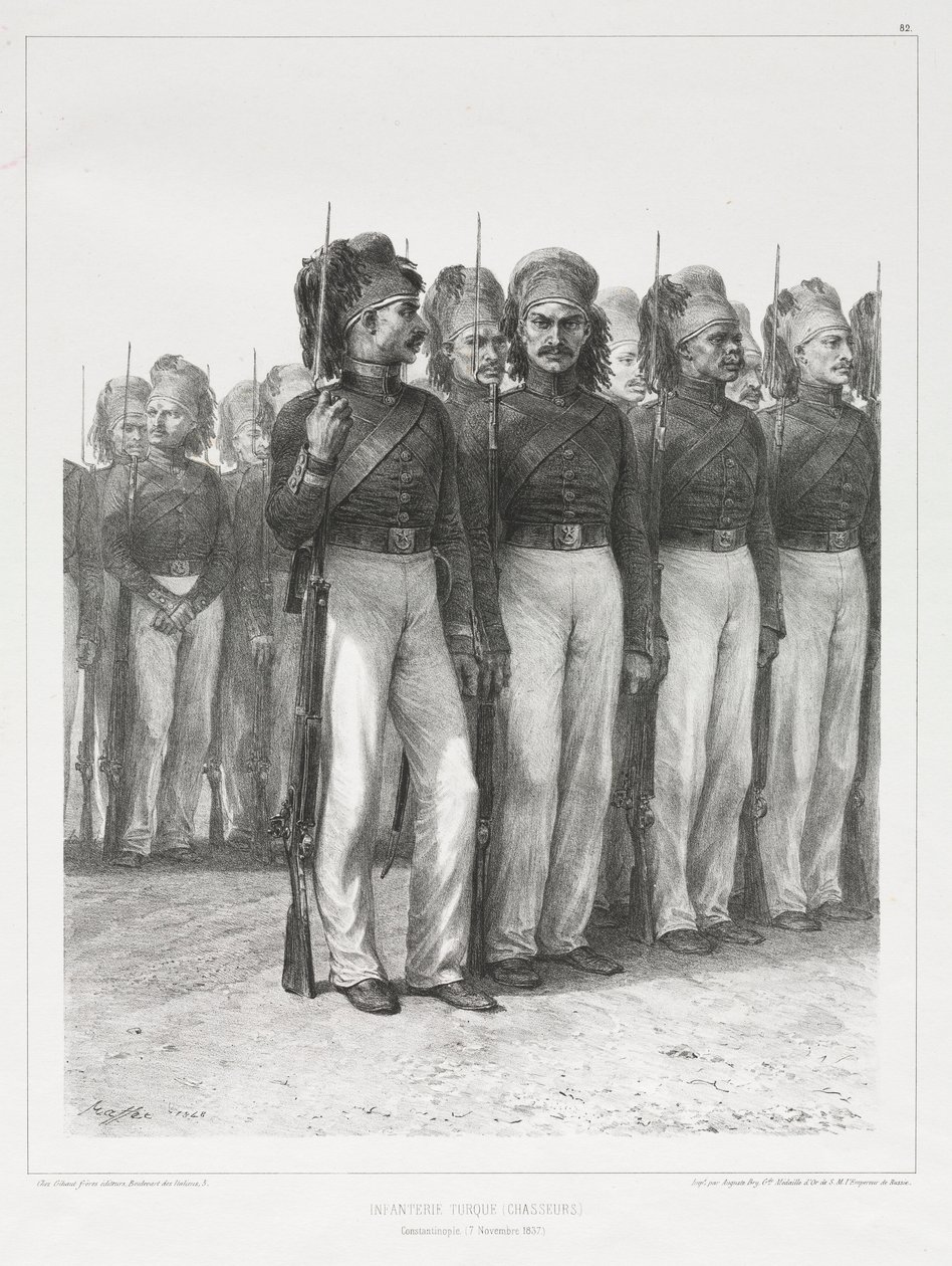 Turkiskt infanteri, chassörer, 1837. av Auguste Raffet
