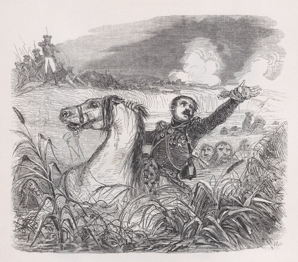 Poniatowski från The Complete Works of Béranger, 1836. av Auguste Raffet