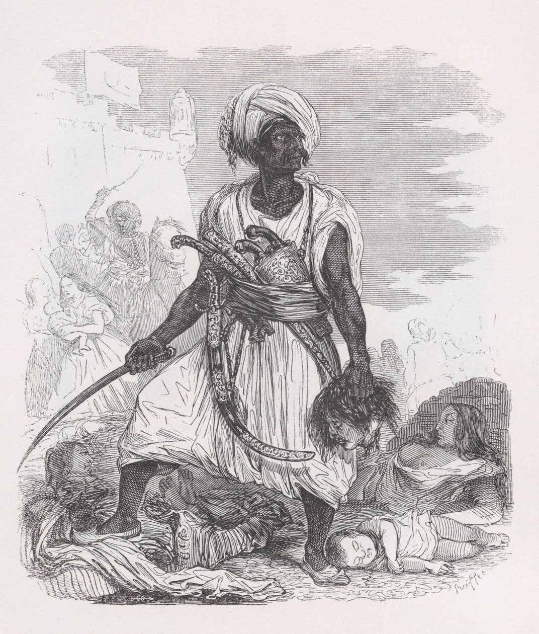 Psara från The Complete Works of Béranger, 1836. av Auguste Raffet