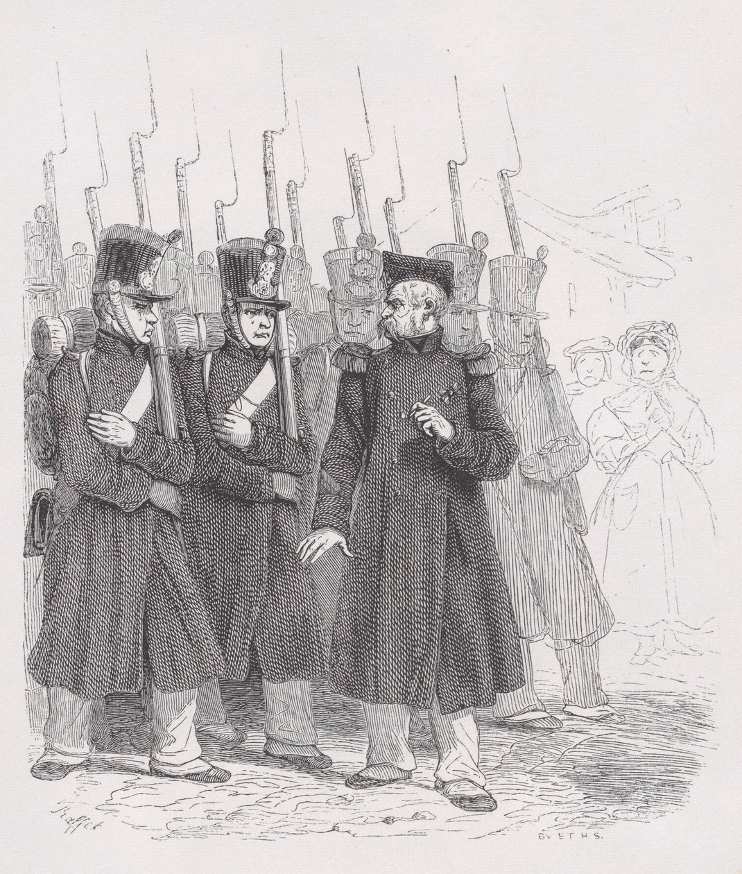 Den gamle korpralen från The Complete Works of Béranger, 1836. av Auguste Raffet