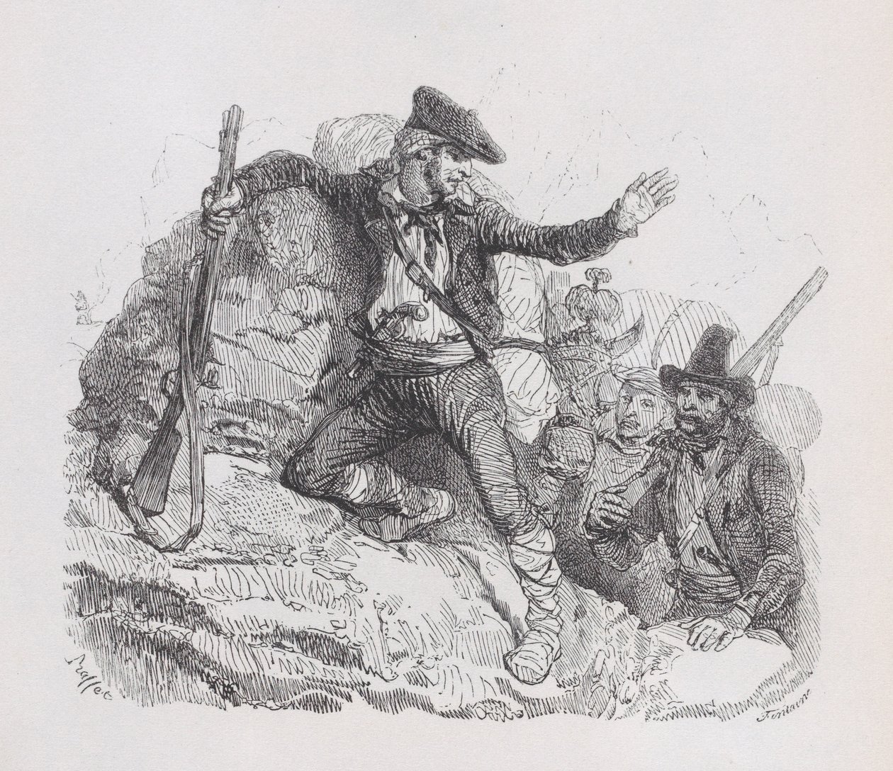 Smugglarna, från The Complete Works of Béranger, 1836 av Auguste Raffet