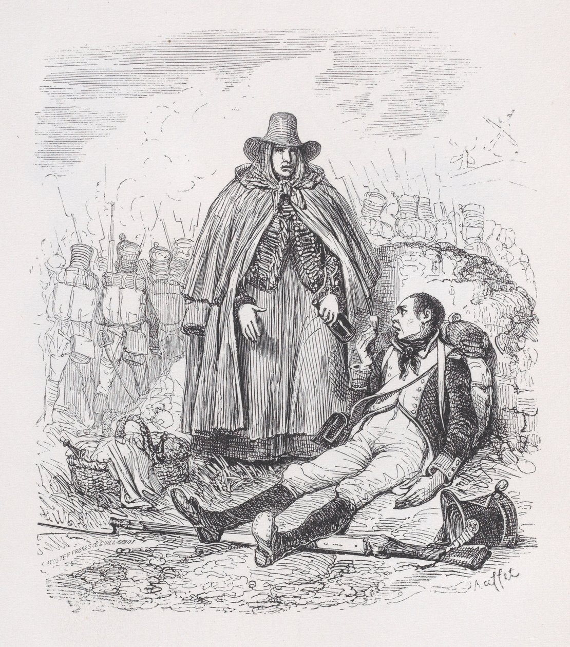 The Vivandière från The Complete Works of Béranger, 1836. av Auguste Raffet